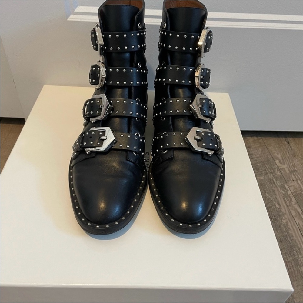 Givenchy Ankle Studded Black Leather Boot - SIZE 36.6 (US 6.5) - Picture 1 of 4
